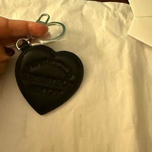 Tiffany & Co. Silver Keyring with Black Accent